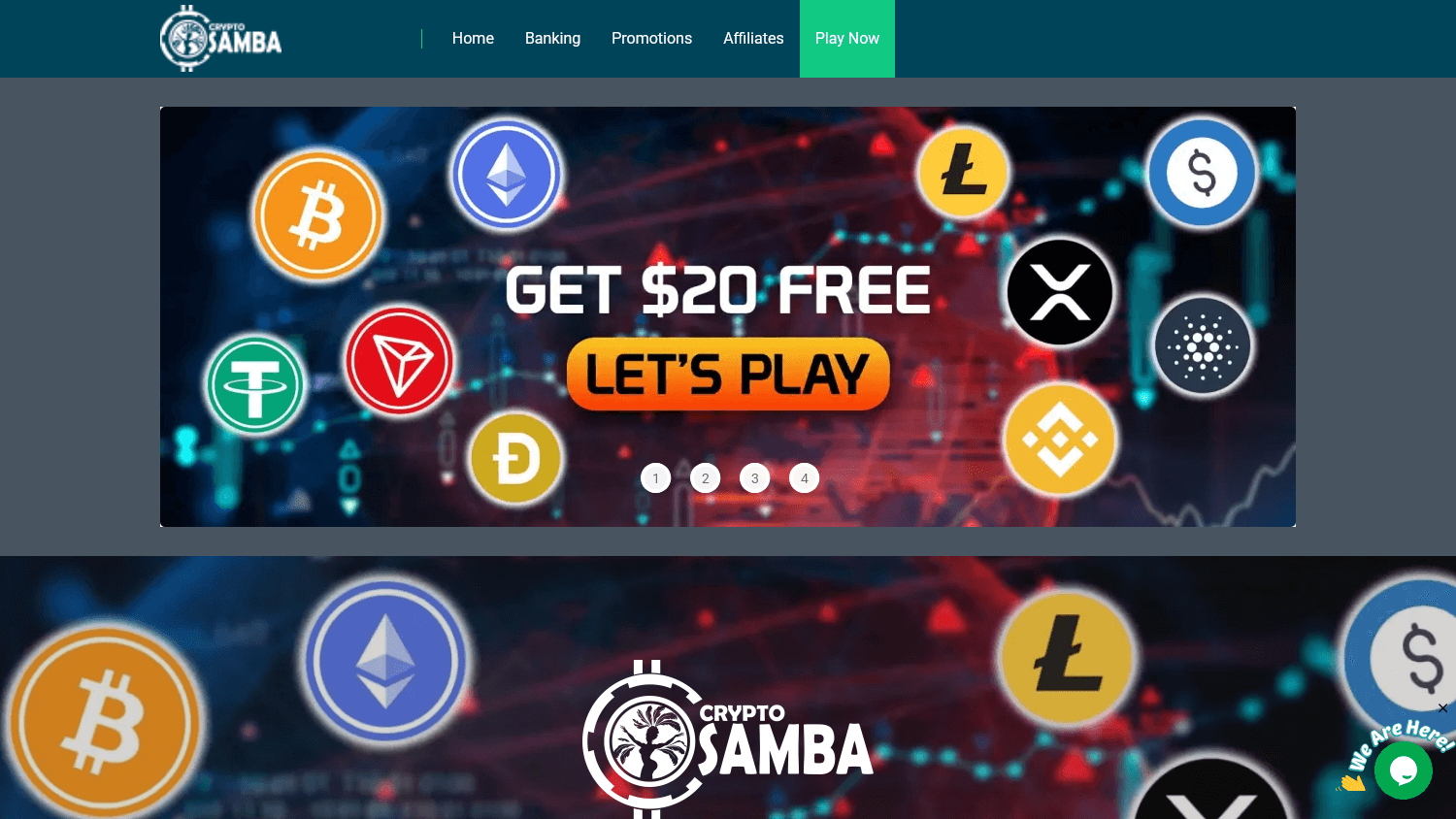 CryptoSamba Casino Desktop screenshot